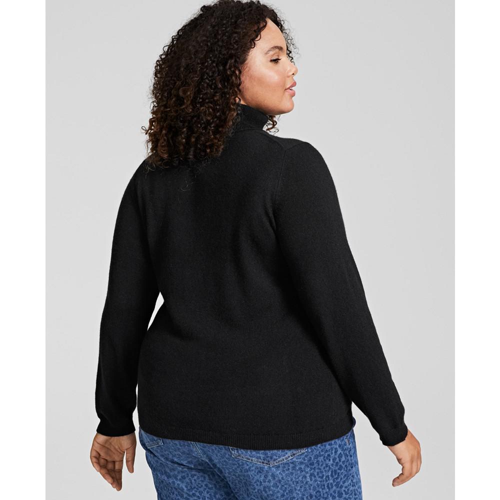 Plus Size Turtleneck Cashmere Sweater, Created for Macy's商品第2张图片规格展示
