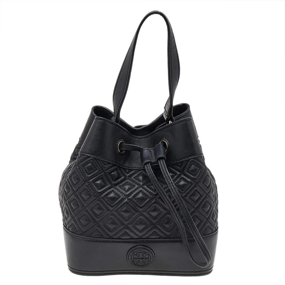 商品[二手商品] Tory Burch|Tory Burch Black Leather Drawstring Bucket Bag,价格¥2633,第1张图片