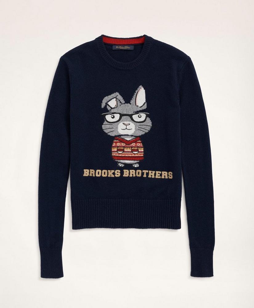 商品Brooks Brothers|Women's Lunar New Year Merino Wool Blend Intarsia Rabbit Sweater,价格¥1103,第6张图片详细描述