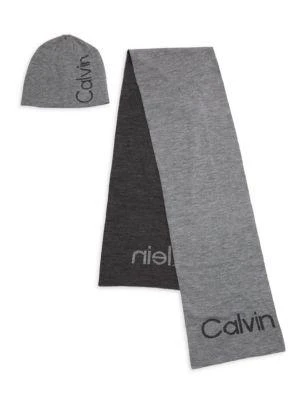 商品Calvin Klein|2-Piece Logo Beanie & Scarf Set,价格¥164,第1张图片