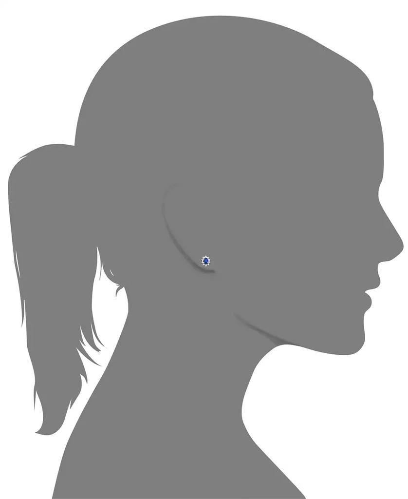 商品Macy's|Sapphire (1-1/3 ct. t.w.) and Diamond Accent Stud Earrings in 10k White Gold (Also in Emerald),价格¥7523,第2张图片详细描述