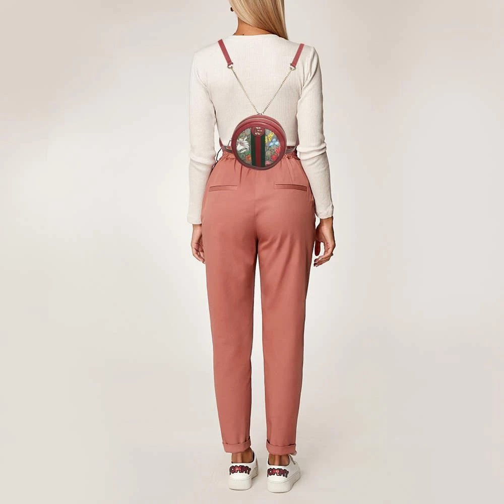 商品Gucci|Gucci Red GG Supreme Canvas and Leather Floral Ophidia Backpack,价格¥8406,第2张图片详细描述