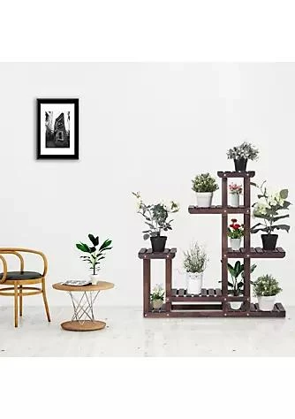 商品Costway|6 Tier Garden Wooden Plant Flower Stand Shelf For Multiple Plants Indoor Or Outdoor,价格¥562,第1张图片