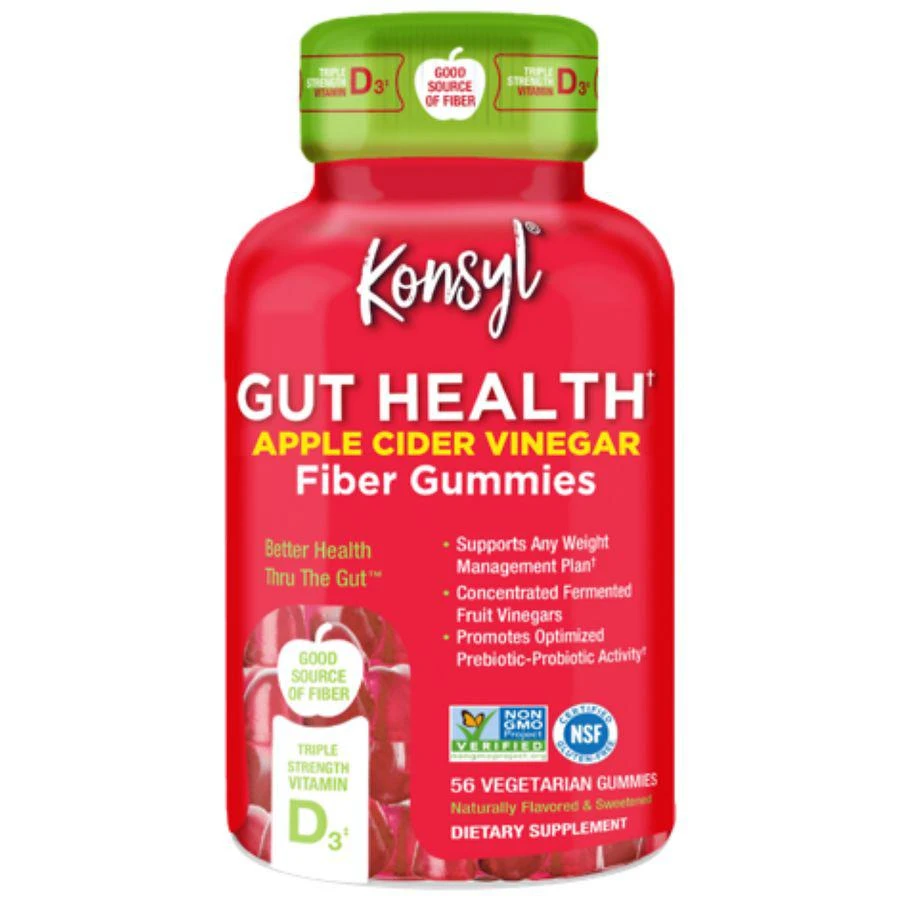 商品Konsyl|Gut Health Apple Cider Vinegar Fiber Gummies,价格¥67,第1张图片