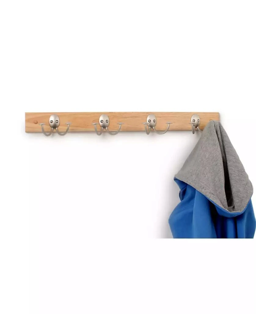 商品Spectrum|Stratford Wall Mount 4-Double Hook Wood Rack,价格¥337,第3张图片详细描述