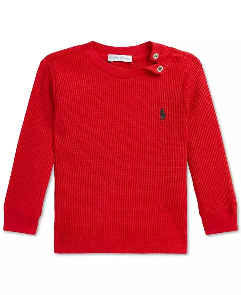 商品Ralph Lauren|Baby Boys Waffle Knit Cotton Long-Sleeve T Shirt,价格¥111,第1张图片