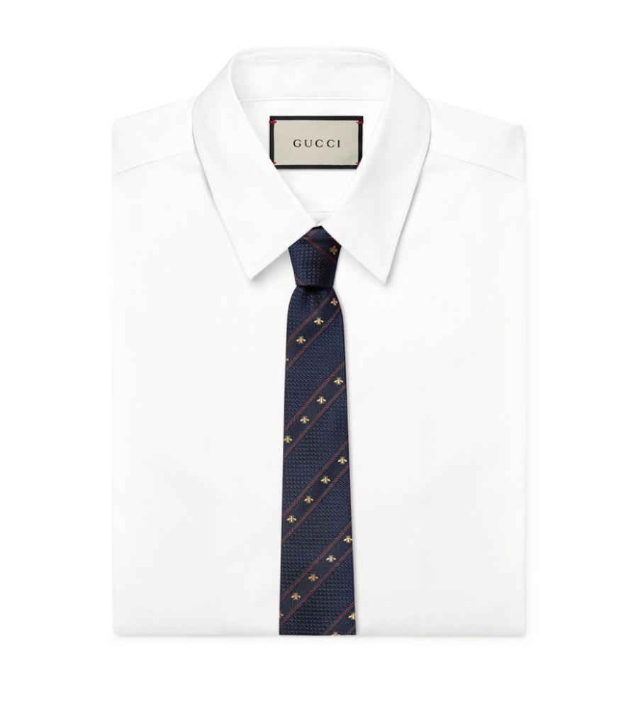 商品Gucci|Silk Bee Web Stripe Tie,价格¥1460,第4张图片详细描述