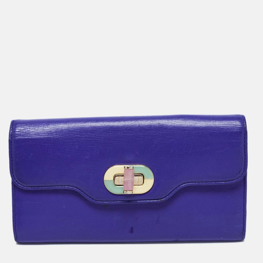 商品[二手商品] BVLGARI|Bvlgari Blue Leather Isabella Rossellini Continental Wallet,价格¥1045,第1张图片
