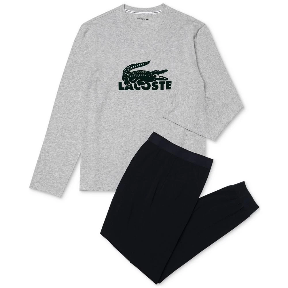 商品Lacoste|Men's 2-Pc. Long-Sleeve T-Shirt & Jogger Pants Pajama Set,价格¥258,第5张图片详细描述