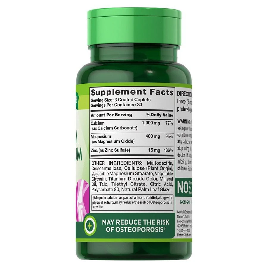 商品Nature's Truth|Calcium Magnesium Zinc,价格¥29,第3张图片详细描述