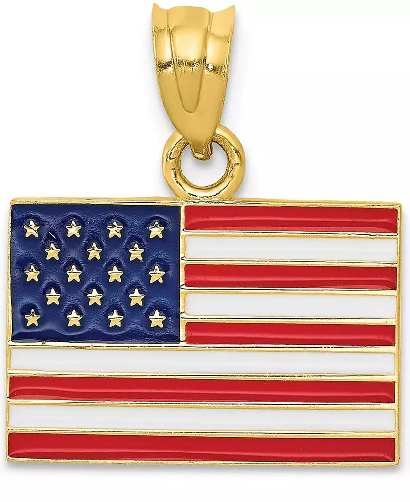 商品Macy's|USA Flag Charm Pendant in 14k Yellow Gold & Enamel,价格¥2244,第1张图片