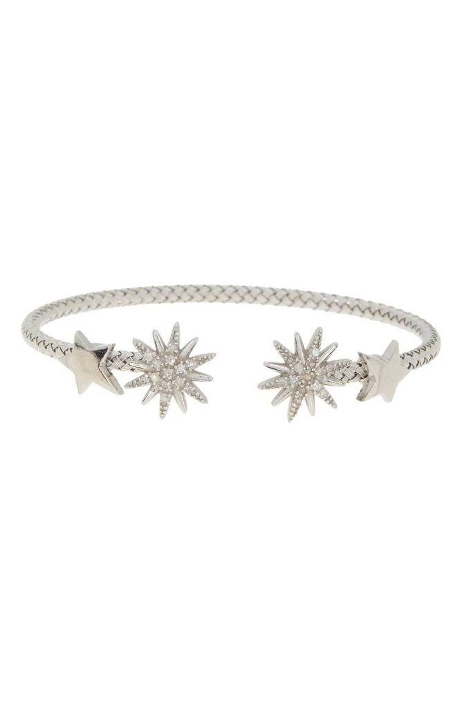 商品MESHMERISE|18K Gold Plated Two-Tone Diamond Starburst Bangle Bracelet - 0.25 ctw,价格¥1527,第1张图片