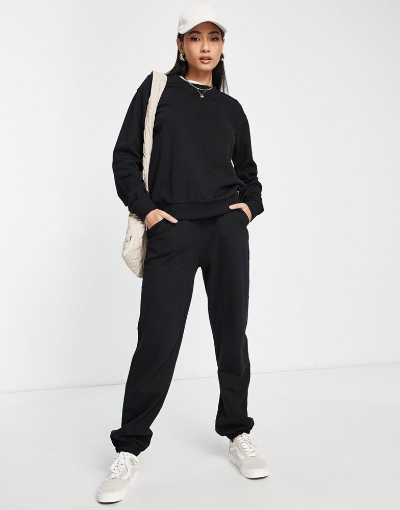 ASOS DESIGN tracksuit slim sweat / jogger in black - BLACK商品第1张图片规格展示