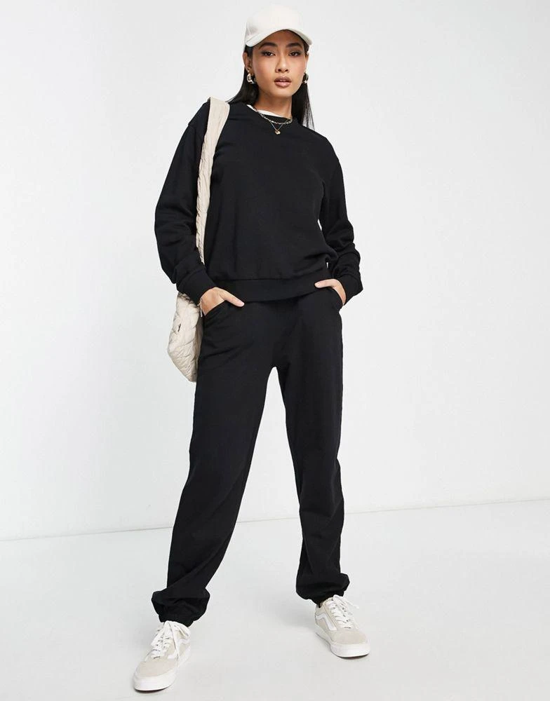 商品ASOS|ASOS DESIGN tracksuit slim sweat / jogger in black - BLACK,价格¥190,第1张图片