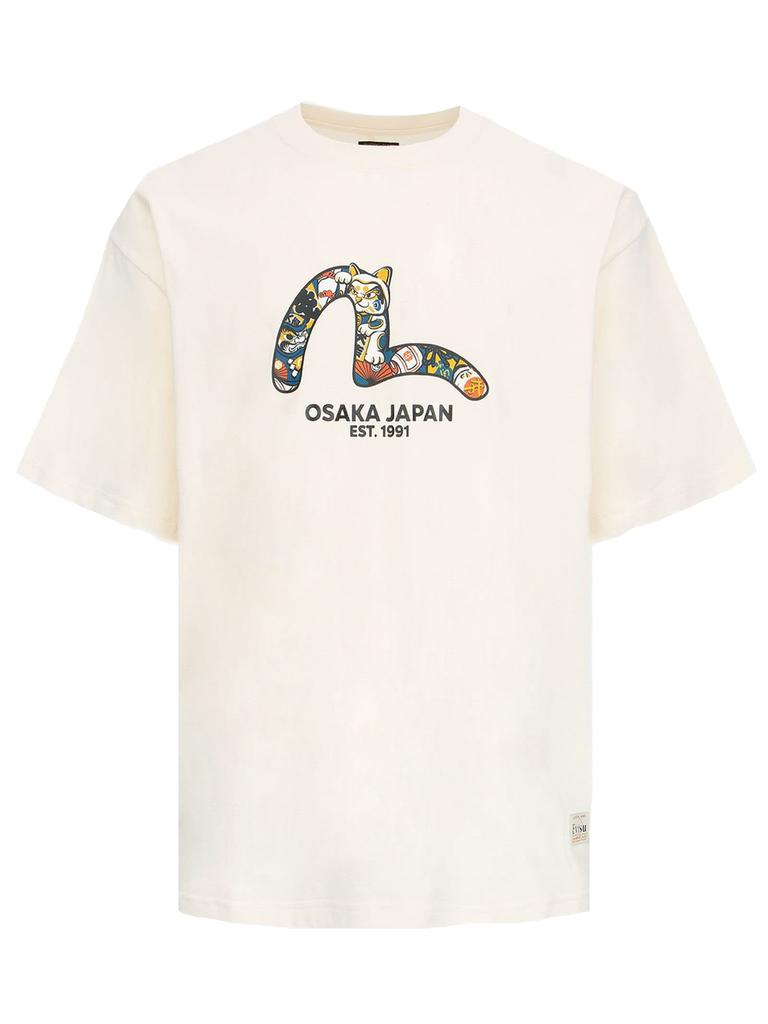 Evisu Ecru Cotton T-shirt商品第1张图片规格展示