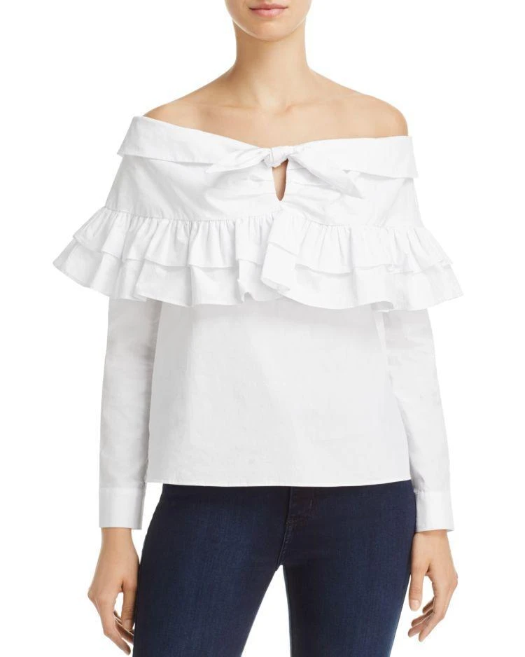 商品Endless Rose|Ruffled Off-the-Shoulder Shirt,价格¥292,第1张图片