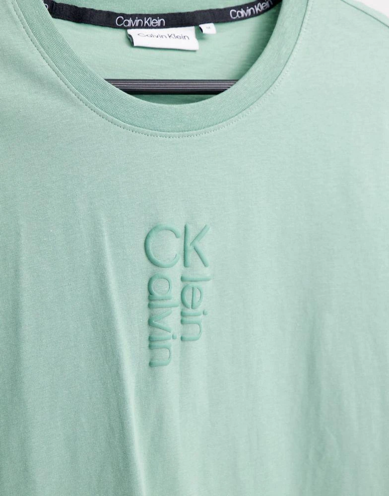 商品Calvin Klein|Calvin Klein hybrid logo t-shirt in teal green,价格¥251,第2张图片详细描述