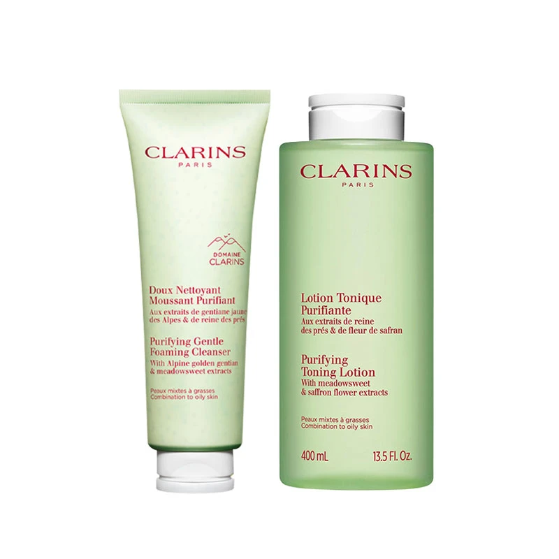 商品Clarins|Clarins娇韵诗平衡控油系列组合套装 洁面125ml+绿水400ml 新老包装随机发货,价格¥380,第1张图片