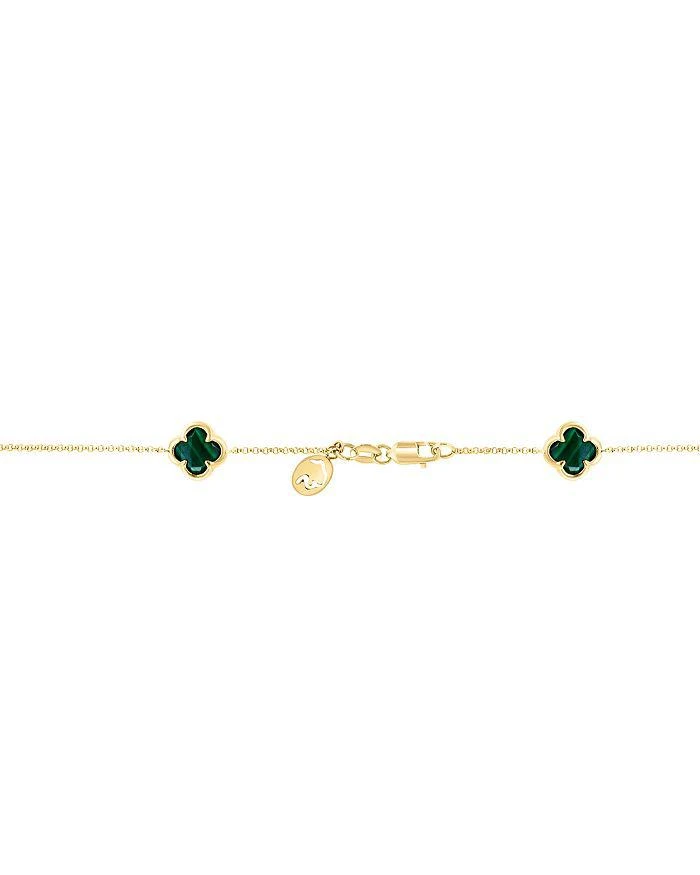 商品Bloomingdale's|Malachite Clover Station Necklace in 14K Yellow Gold, 20",价格¥31389,第2张图片详细描述