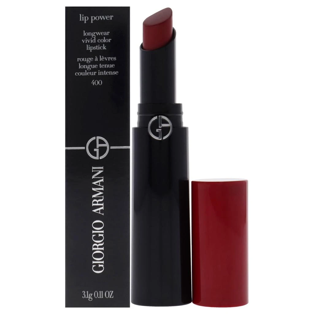 商品Giorgio Armani|Lip Power Longwear Vivid Color Lipstick - 400 Four Hundred by Giorgio Armani for Women - 0.11 oz Lipstick,价格¥329,第4张图片详细描述