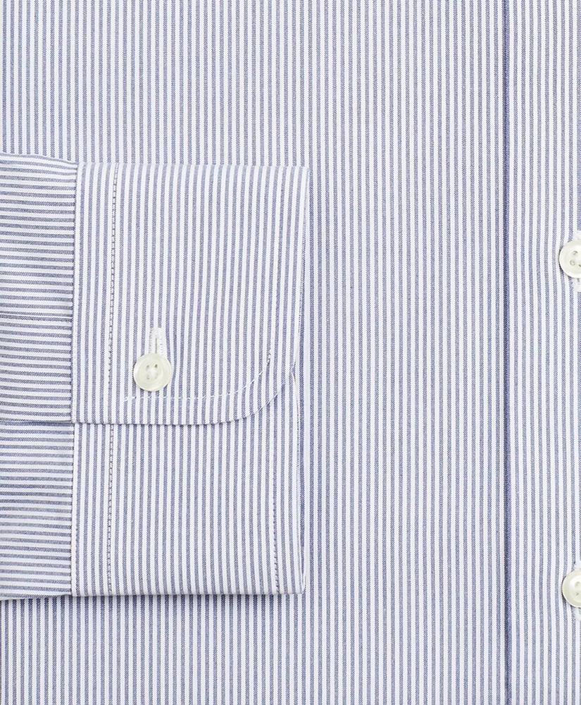 商品Brooks Brothers|Stretch Milano Slim-Fit Dress Shirt, Non-Iron Poplin Button-Down Collar Fine Stripe,价格¥942,第3张图片详细描述