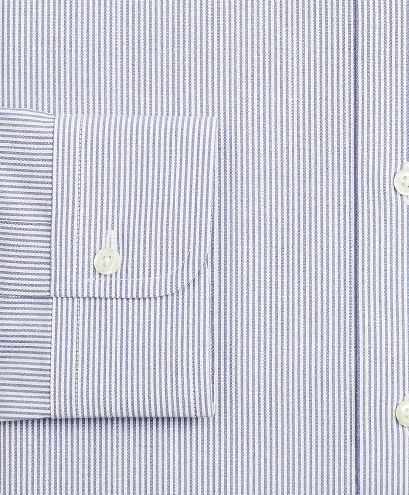 商品Brooks Brothers|Stretch Milano Slim-Fit Dress Shirt, Non-Iron Poplin Button-Down Collar Fine Stripe,价格¥971,第3张图片详细描述