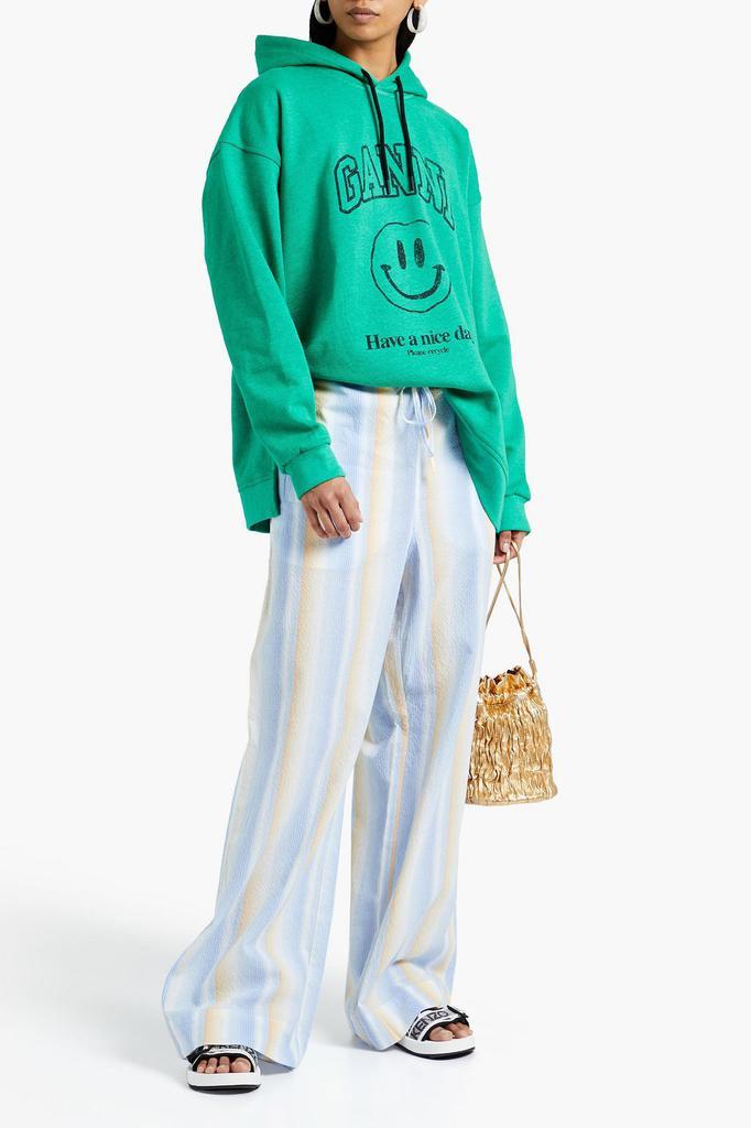 商品Ganni|Striped cotton-blend seersucker wide-leg pants,价格¥510,第6张图片详细描述