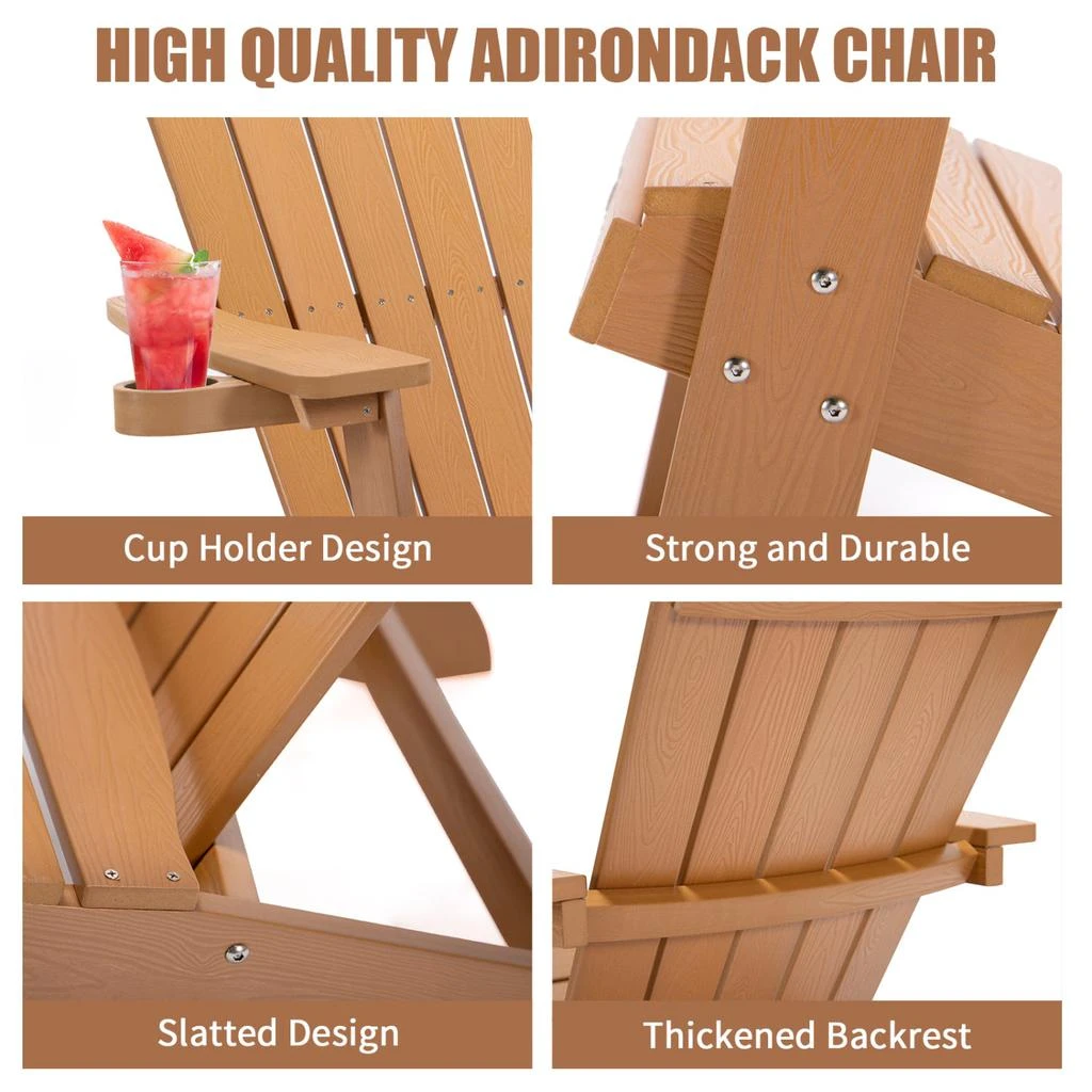 商品Simplie Fun|Adirondack Chair Backyard Outdoor Furniture Painted Seating,价格¥1889,第5张图片详细描述