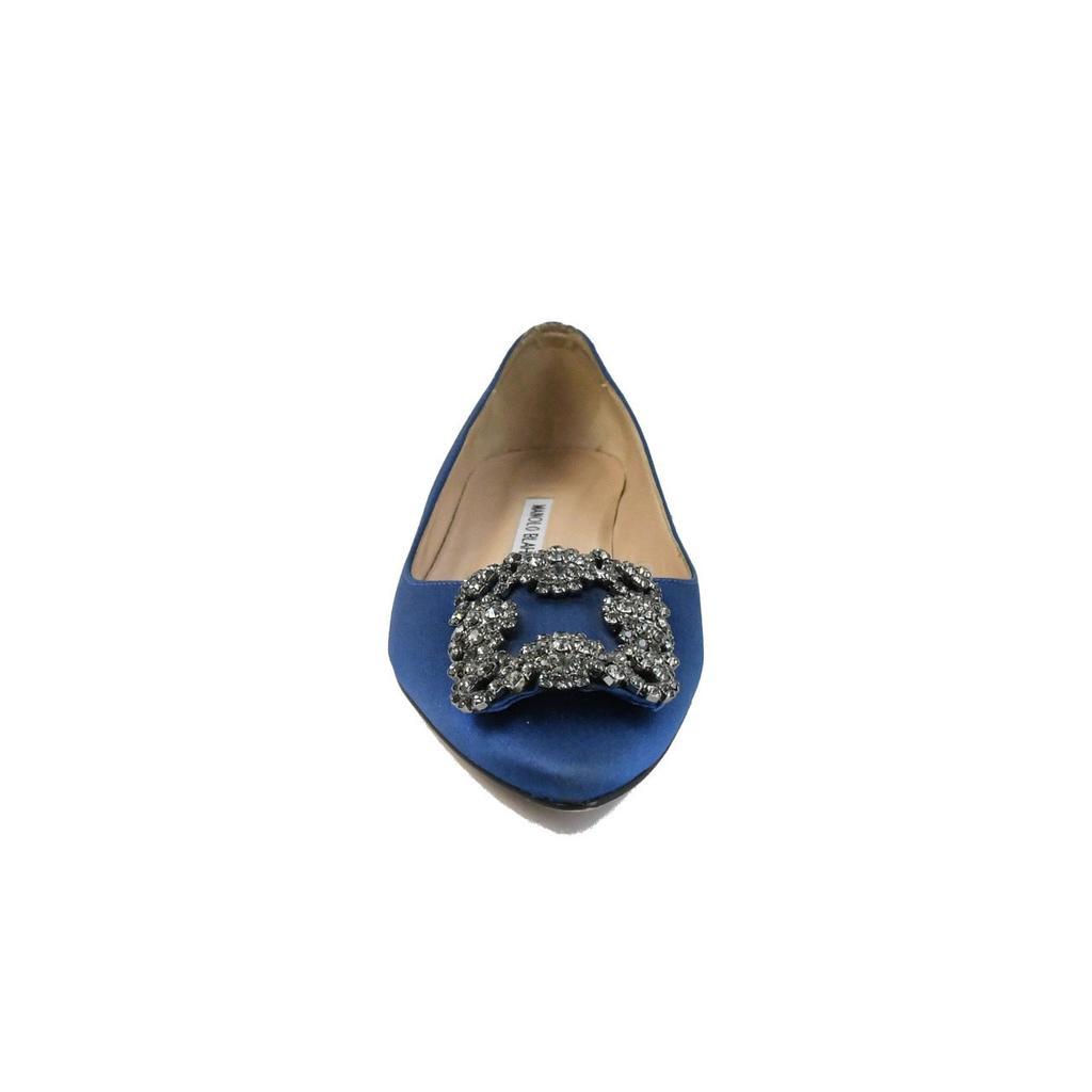 商品Manolo Blahnik|Manolo Blahnik Hangisi Flats Satin Royal Blue,价格¥6701,第4张图片详细描述