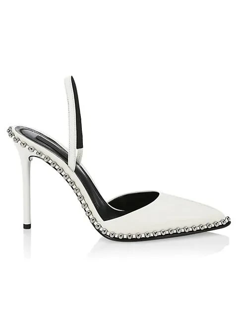 商品Alexander Wang|Rina Studded Leather Slingback Pumps,价格¥1680,第1张图片