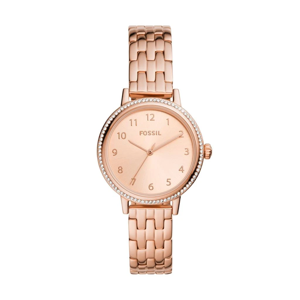 商品Fossil|Fossil Women's Reid Three-Hand, Rose Gold-Tone Stainless Steel Watch,价格¥407,第1张图片