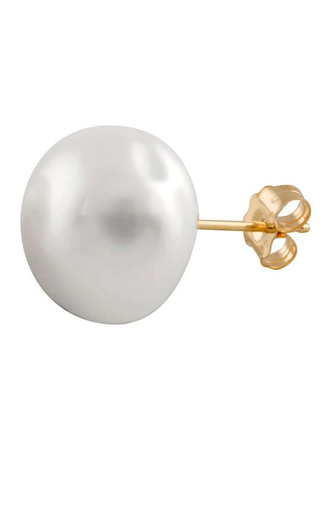 商品Splendid Pearls|14K Yellow Gold 13–13.5mm White Freshwater Pearl Stud Earrings,价格¥302,第3张图片详细描述