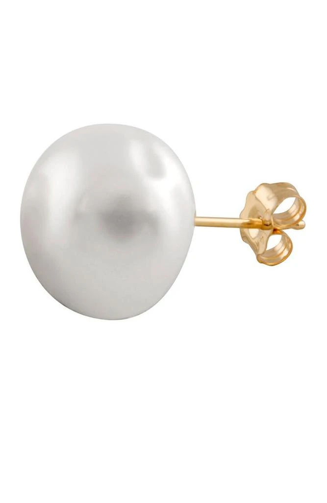 商品Splendid Pearls|14K Yellow Gold 13–13.5mm White Freshwater Pearl Stud Earrings,价格¥304,第3张图片详细描述