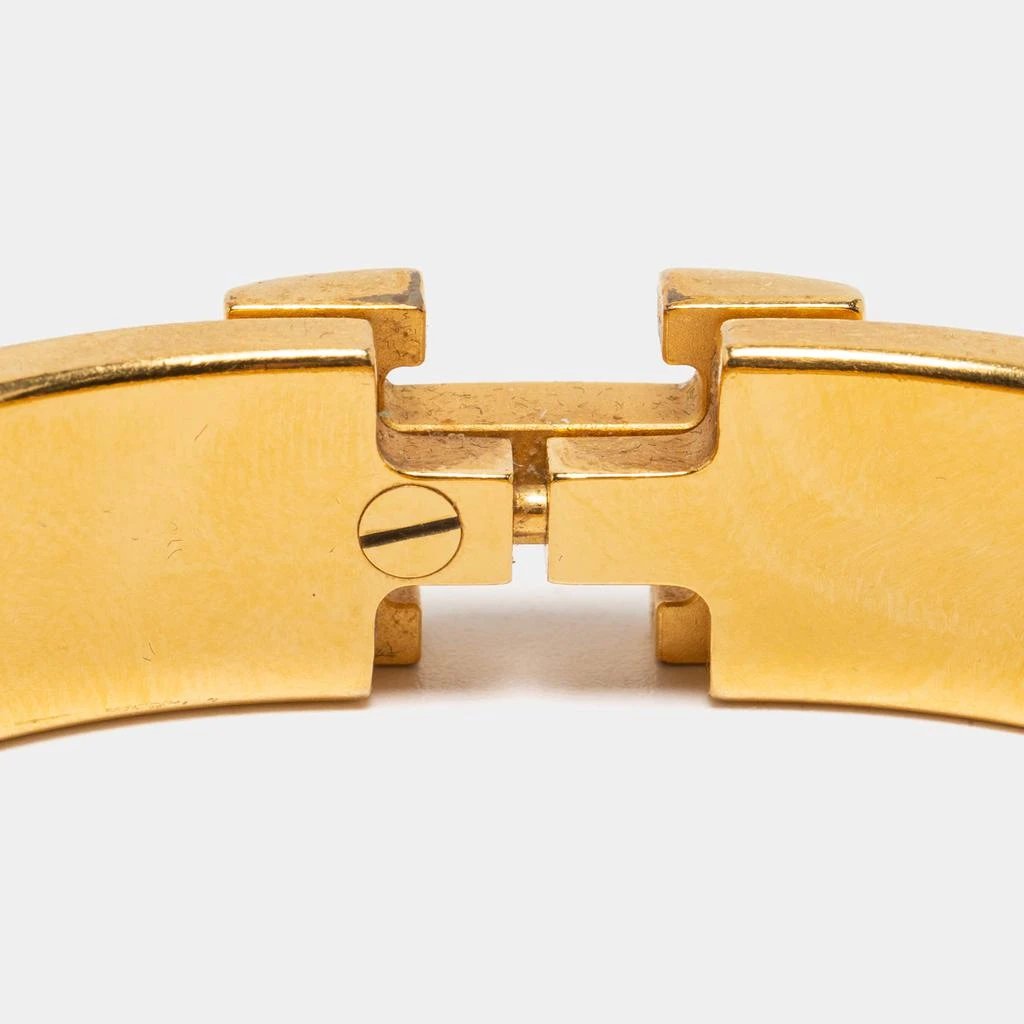 Hermès Clic H White Enamel Gold Plated Narrow Bracelet 商品