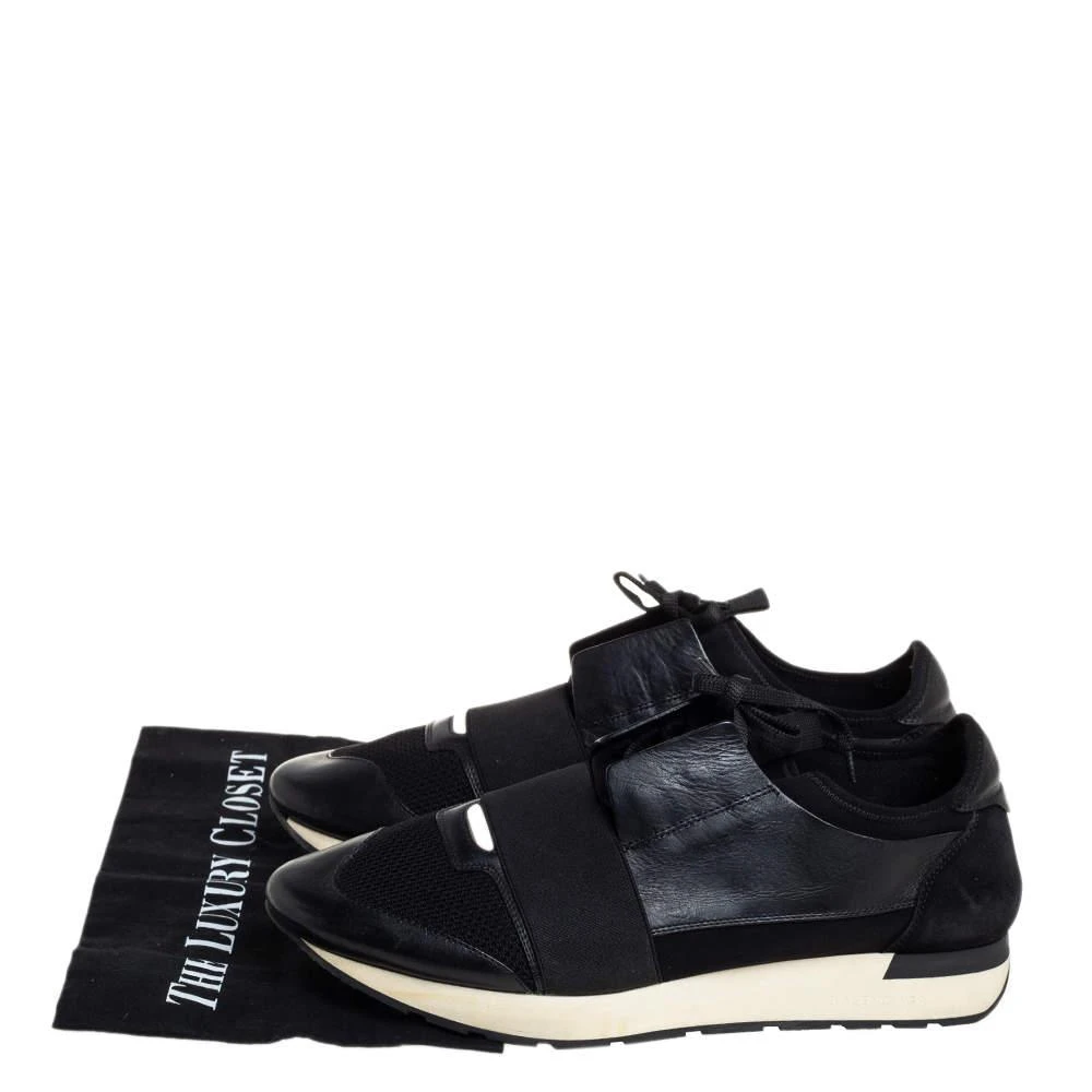 Balenciaga Black Mesh, Suede And Leather Race Runner Sneakers Size 45 商品