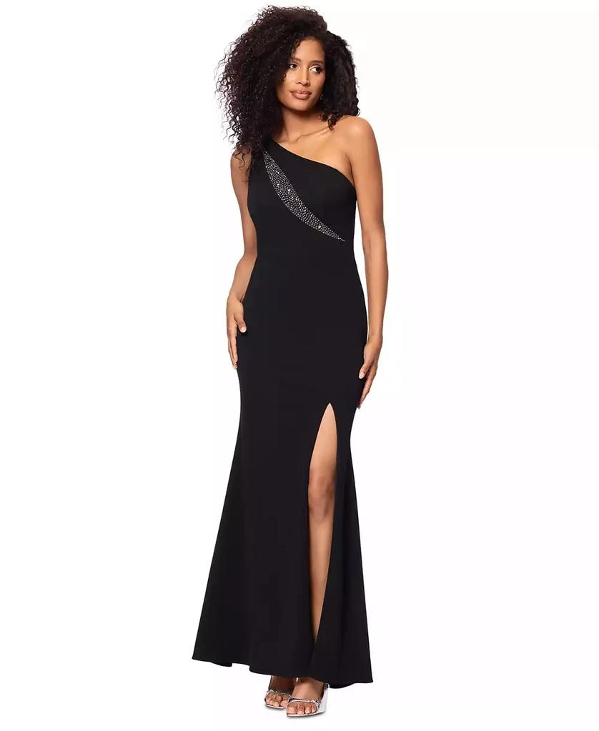 商品XSCAPE|Women's High-Slit Rhinestone-Embellished Gown,价格¥1638,第1张图片