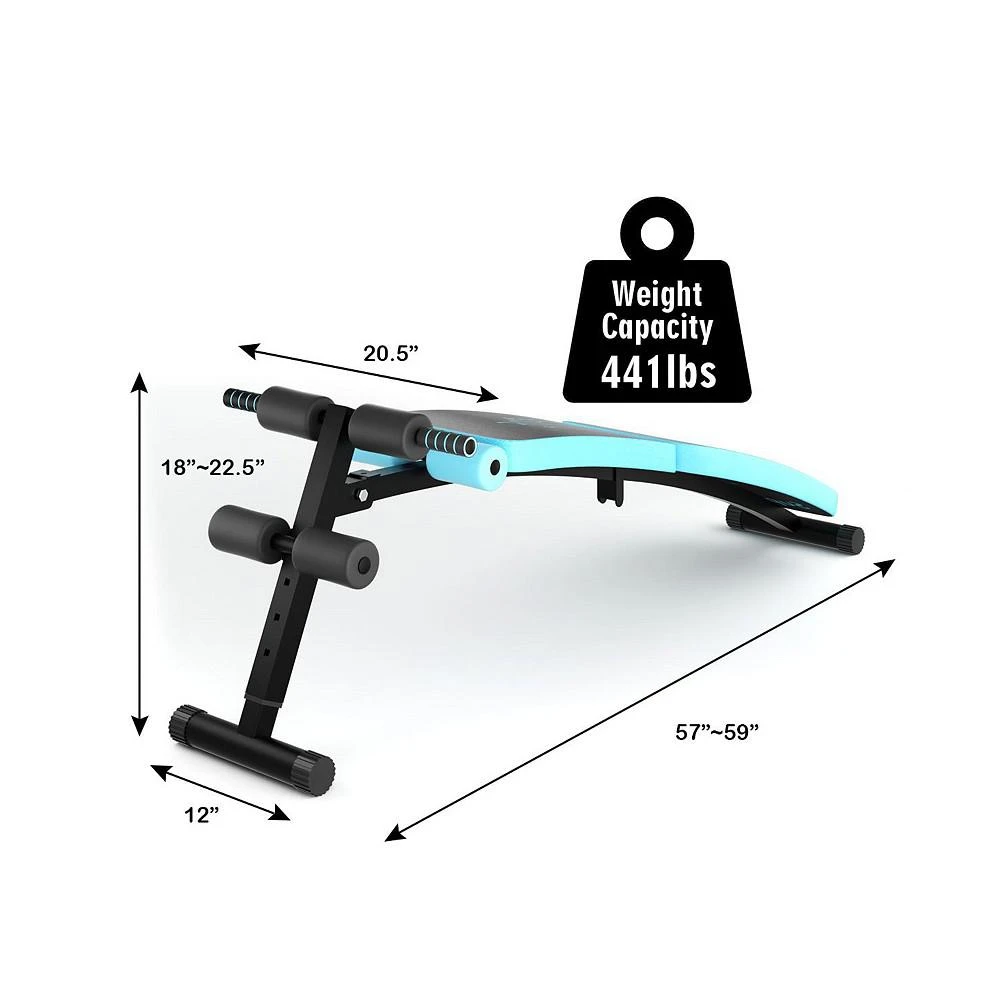 商品Costway|Folding Weight Bench Adjustable Sit-up Board Curved Decline Bench,价格¥514,第3张图片详细描述