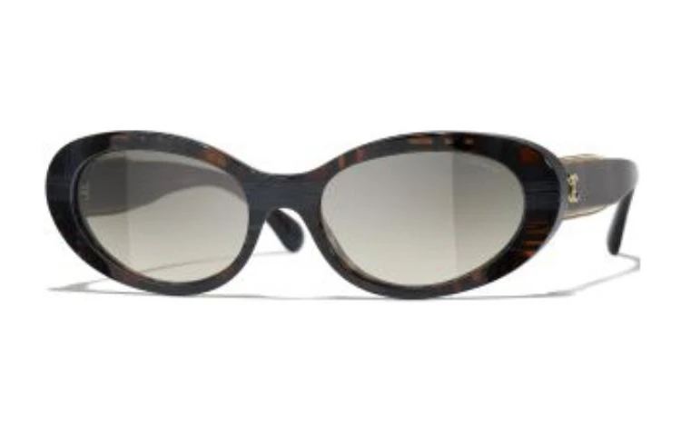 商品[国内直发] Chanel|香奈儿 镜腿Logo装饰 椭圆形 太阳眼镜 女款 棕色,价格¥4133,第1张图片