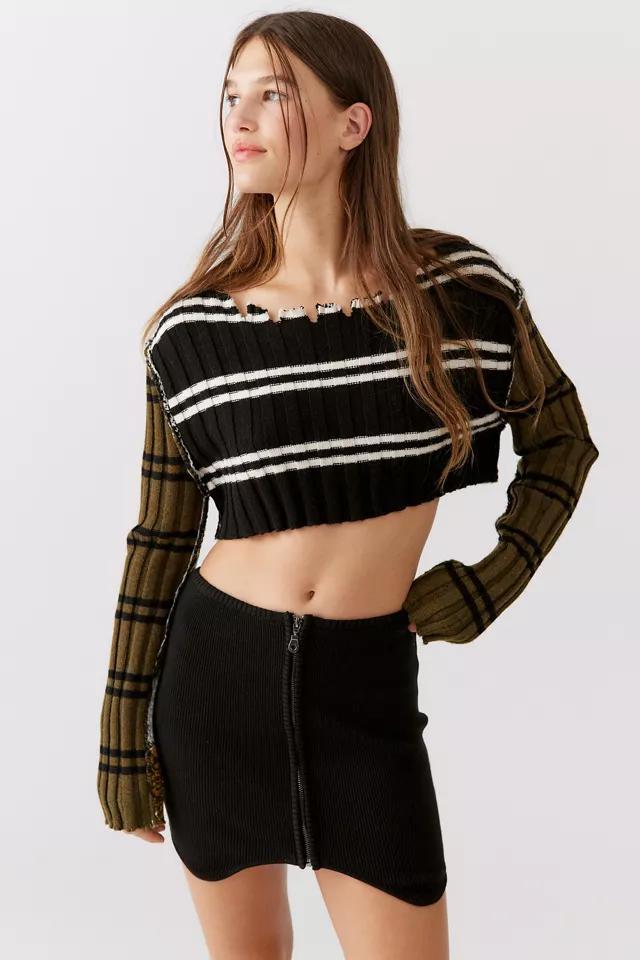 商品Urban Outfitters|UO Iman Ribbed Zip-Front Mini Skirt,价格¥71-¥213,第4张图片详细描述