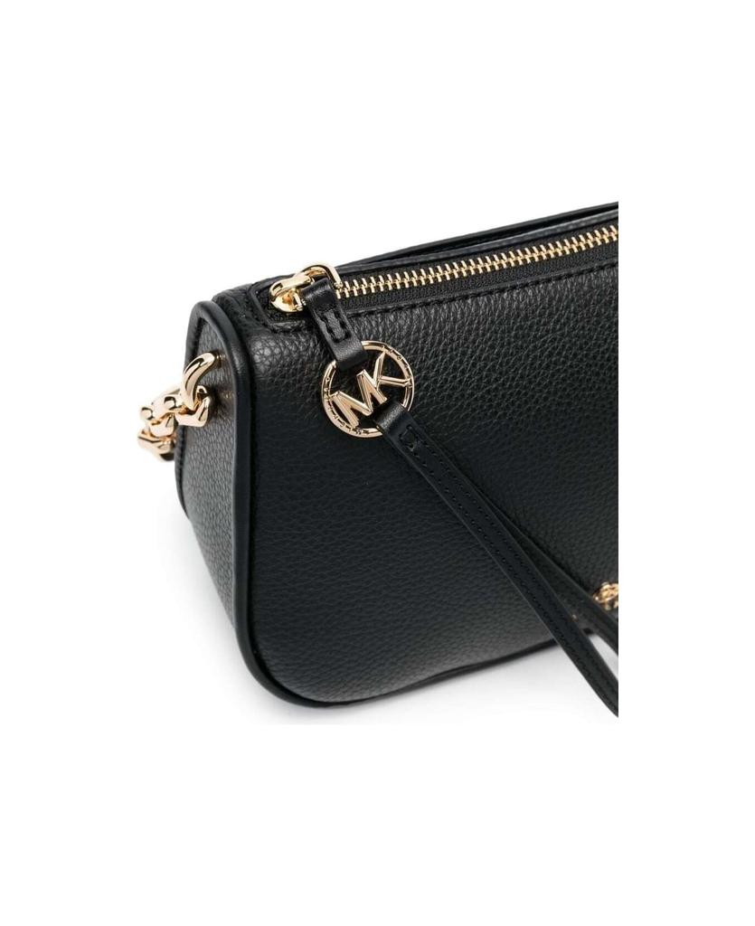 Jet Set Black Shoulder Bag In Saffiano Calfskin With Gold-colored Details And Charm With M Michael Kors Logo商品第3张图片规格展示