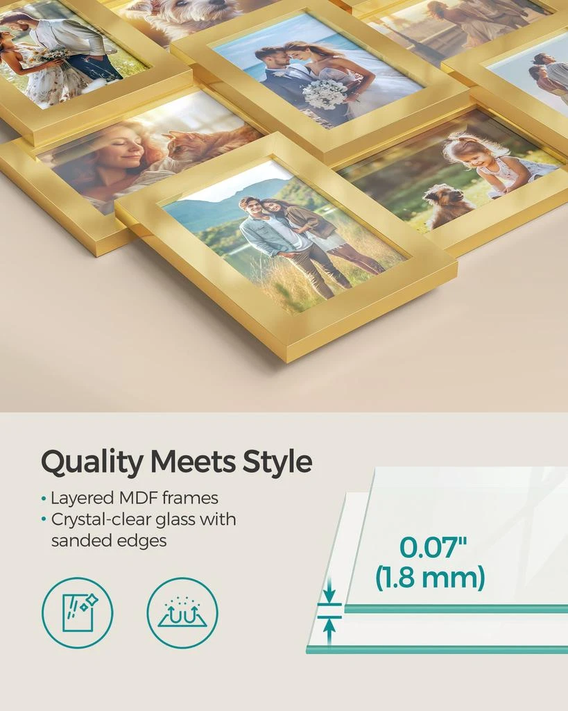 商品BreeBe|Collage Picture Frames, 4x6 for Wall Decor Set of 12, Multi Family Photo for Gallery Decor, Hanging Display,价格¥602,第2张图片详细描述