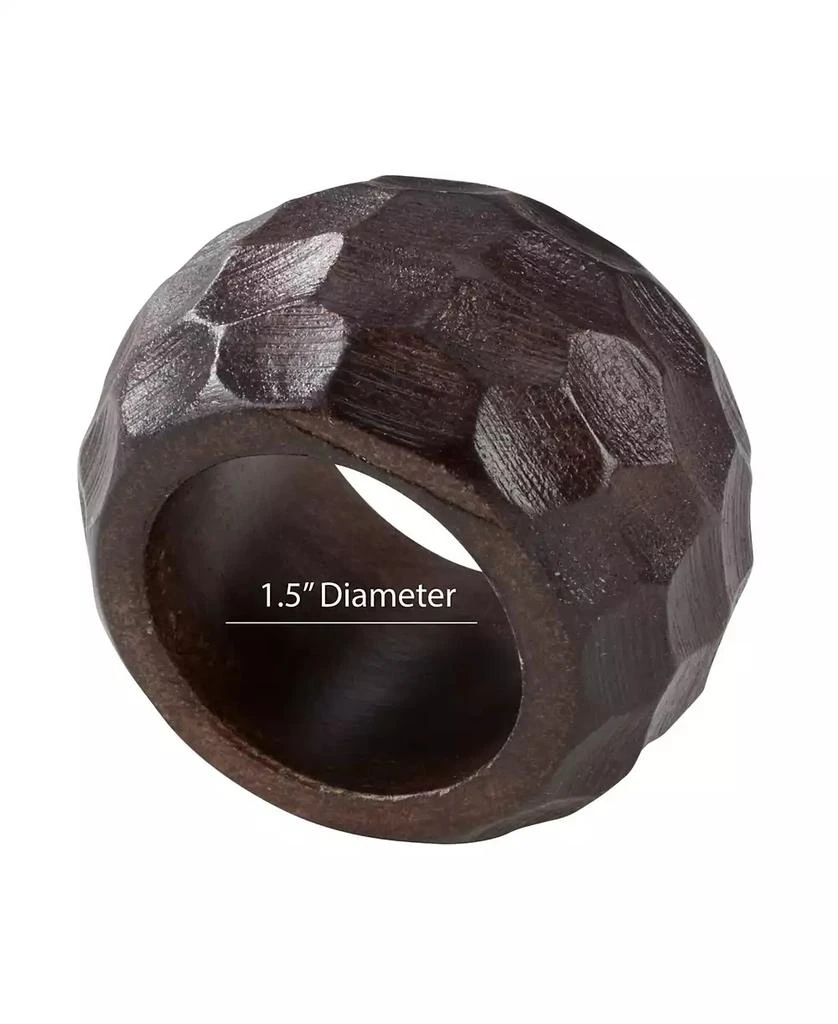 Mango Wood Napkin Ring with Chunky Design, Set of 4 商品