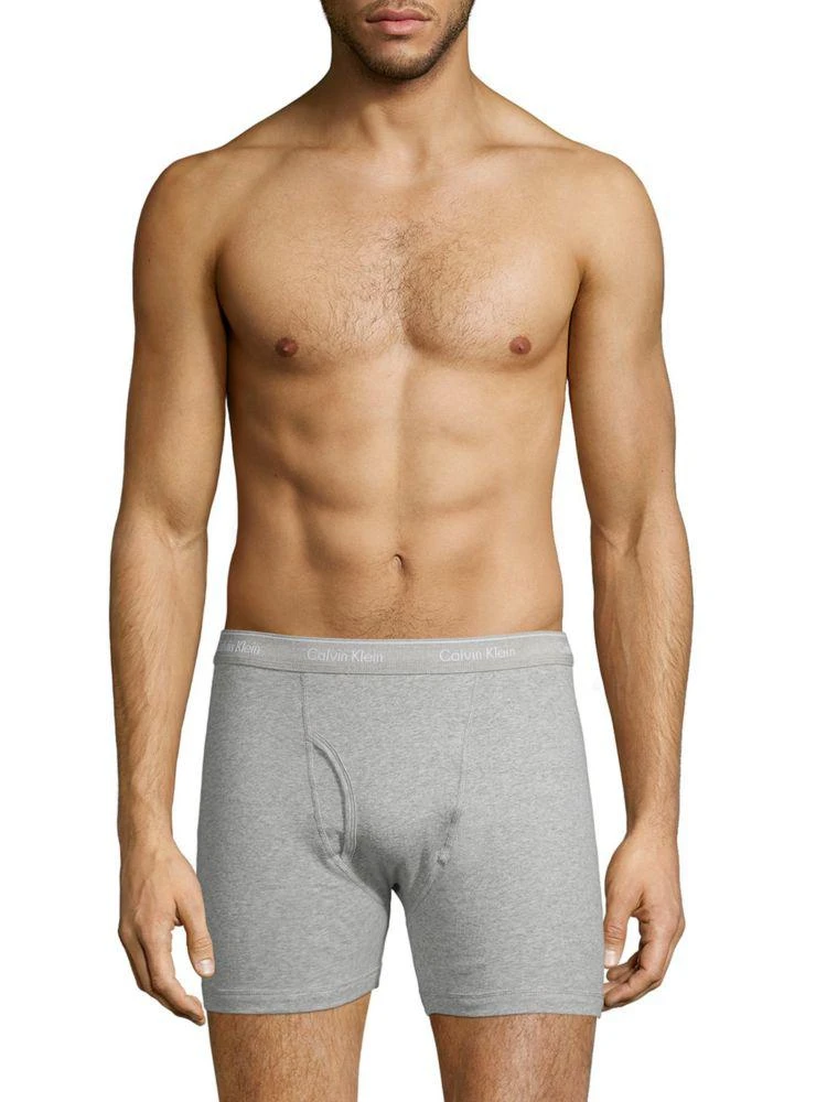 商品Calvin Klein|3-Pack Logo Cotton Boxer Briefs,价格¥188,第2张图片详细描述