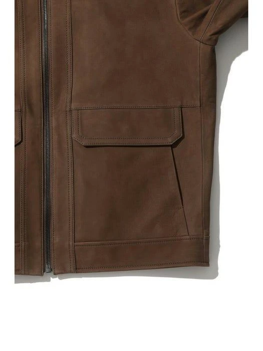 商品CUSTOMELLOW|Leather Jacket (Brown),价格¥7167,第5张图片详细描述