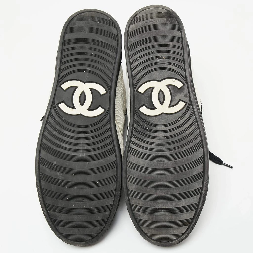 Chanel Black/White Canvas and Suede CC High Top Sneakers Size 38 商品