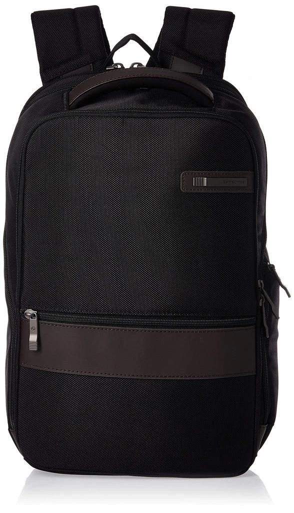 商品Samsonite|Samsonite Kombi Business Backpack, Black/Brown, 17.5 x 12 x 7-Inch,价格¥751,第1张图片