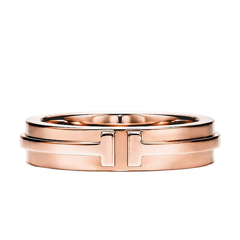   Tiffany & Co./蒂芙尼 18K金 玫瑰金 窄式戒指GRP09676 商品