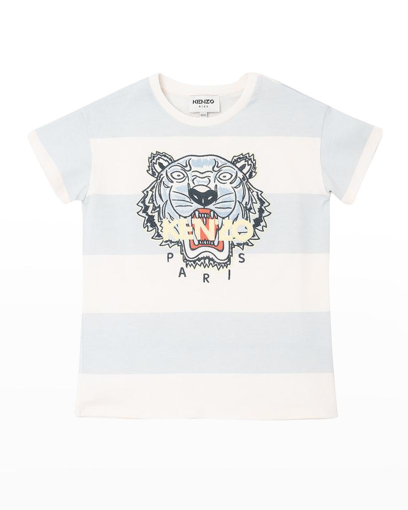 Boy's Striped Tiger Logo T-Shirt, Size 2-4商品第1张图片规格展示