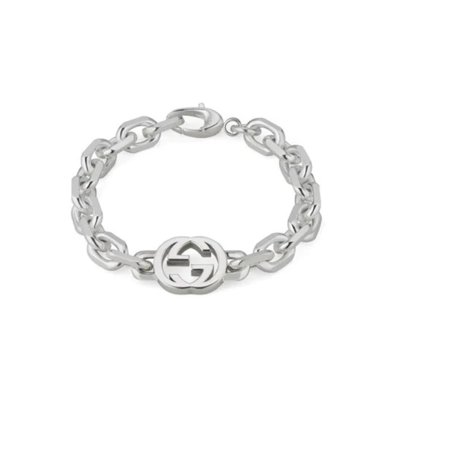 商品Gucci|Interlocking G Motif Sterling Silver Bracelet,价格¥2911,第1张图片