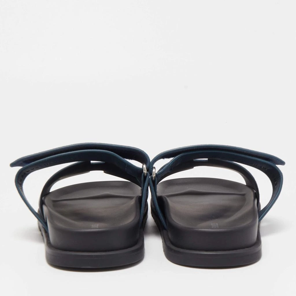 商品Hermes|Hermes Blue/Black Suede Chypre Slide Flats Size 40,价格¥9789,第5张图片详细描述